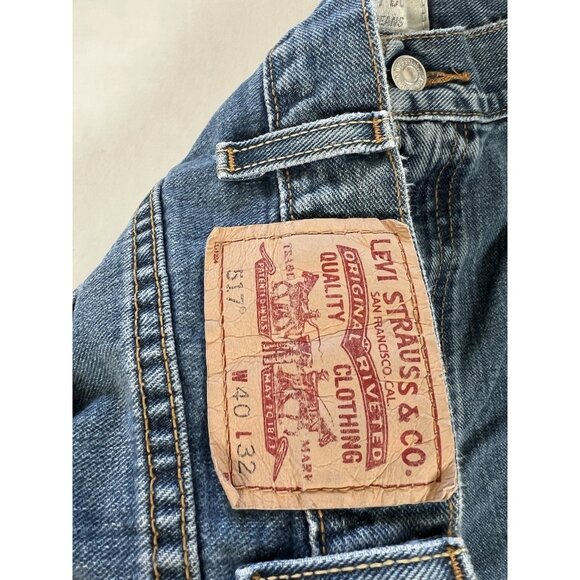 Vintage Levis 517 Jeans Mens 40x32 Boot Cut Dark Wash Flare Denim Faded Y2K - Picture 3 of 8